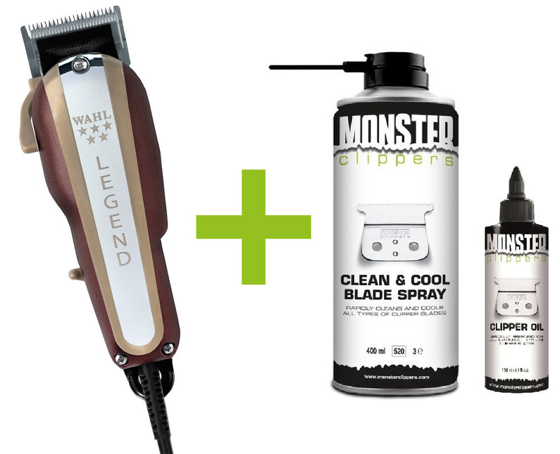 Wahl Legend Tondeuse + Monster Clippers Clean & Cool Blade Spray & Olie