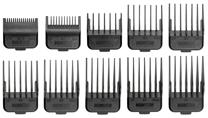 Wahl Taper 2000 + Monster Clippers Premium Dubbel Magnetische Opzetkammen Zwart