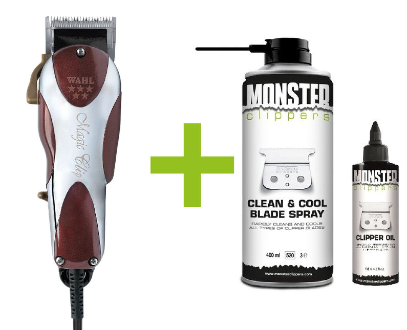 Wahl Magic Clip Tondeuse + Monster Clippers Clean & Cool Blade Spray & Olie