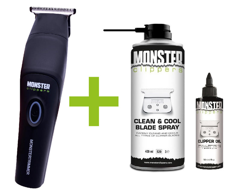 Monster Clippers Combi MONSTERTRIMMER Draadloos Lithium-ion + Monster Clippers Clean & Cool Blade Spray & Olie