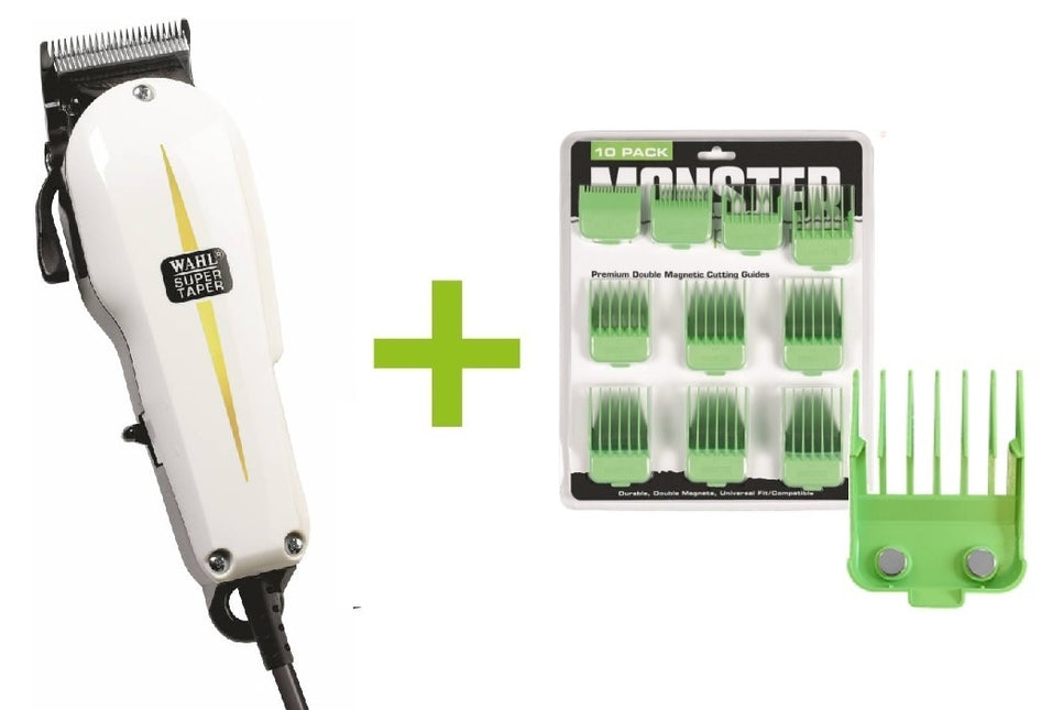 Wahl Super Taper + Monster Clippers Premium Dubbel Magnetische Opzetkammen Groen