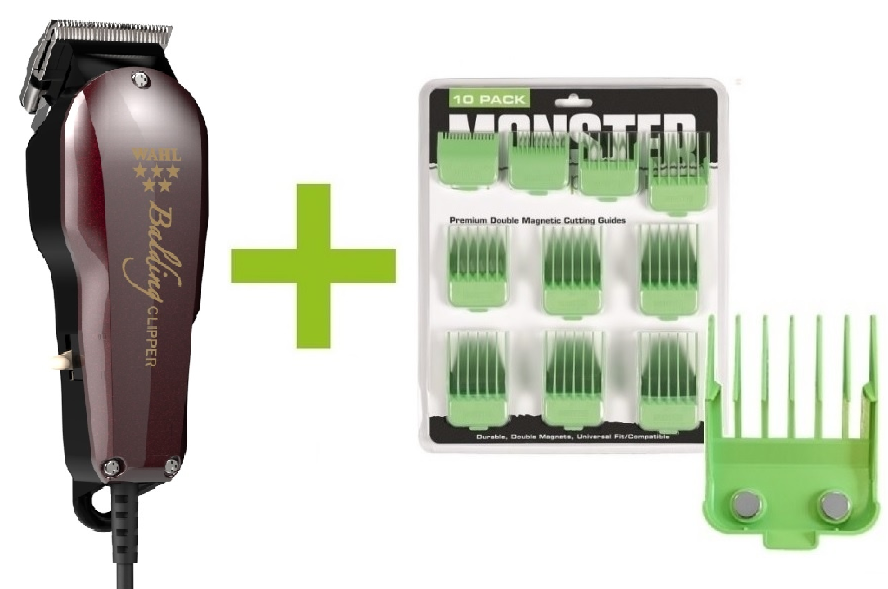 Wahl Balding + Monster Clippers Premium Dubbel Magnetische Opzetkammen Groen